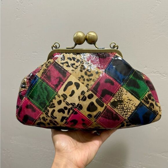 Unique Genuine Patent Leather Handmade Kisslock Purse/Shoulder Bag/Crossbody - Picture 4 of 16